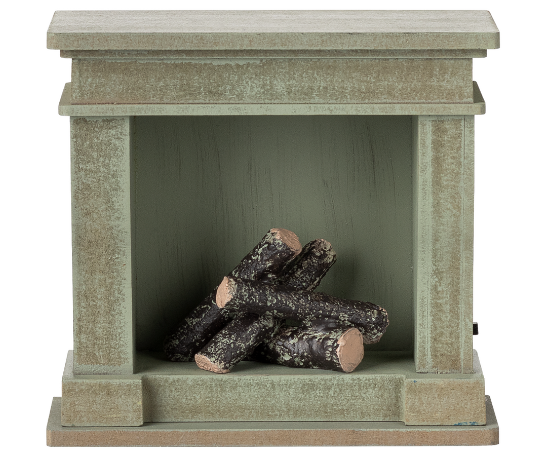 Maileg - Dollhouse Vintage Dusty Green Fireplace - Bella Luna Toys