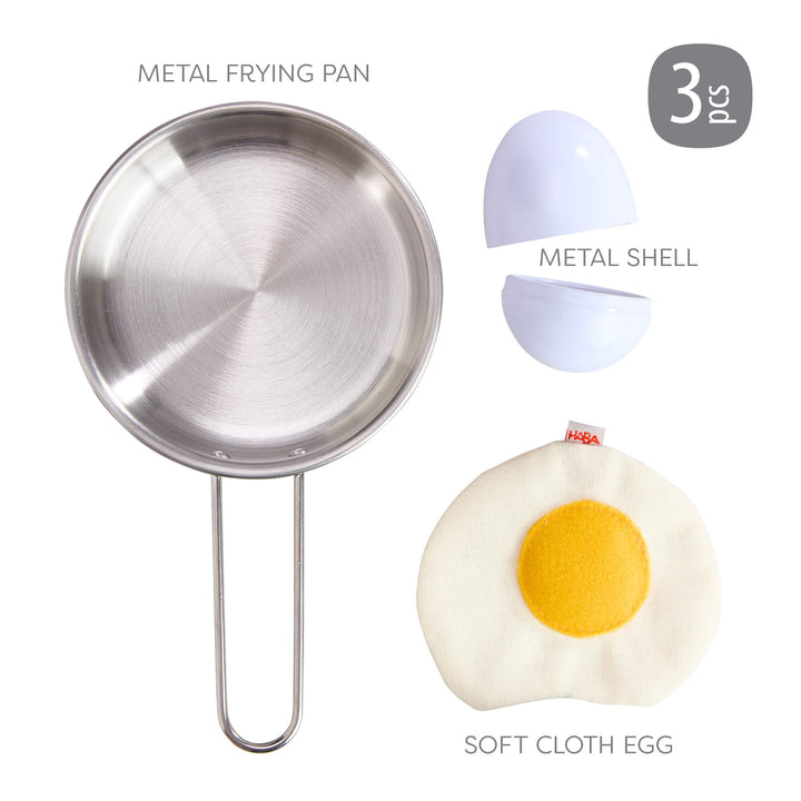 HABA - Creative Play – Fried Egg and Pan Play Food Set - Bella Luna Toys