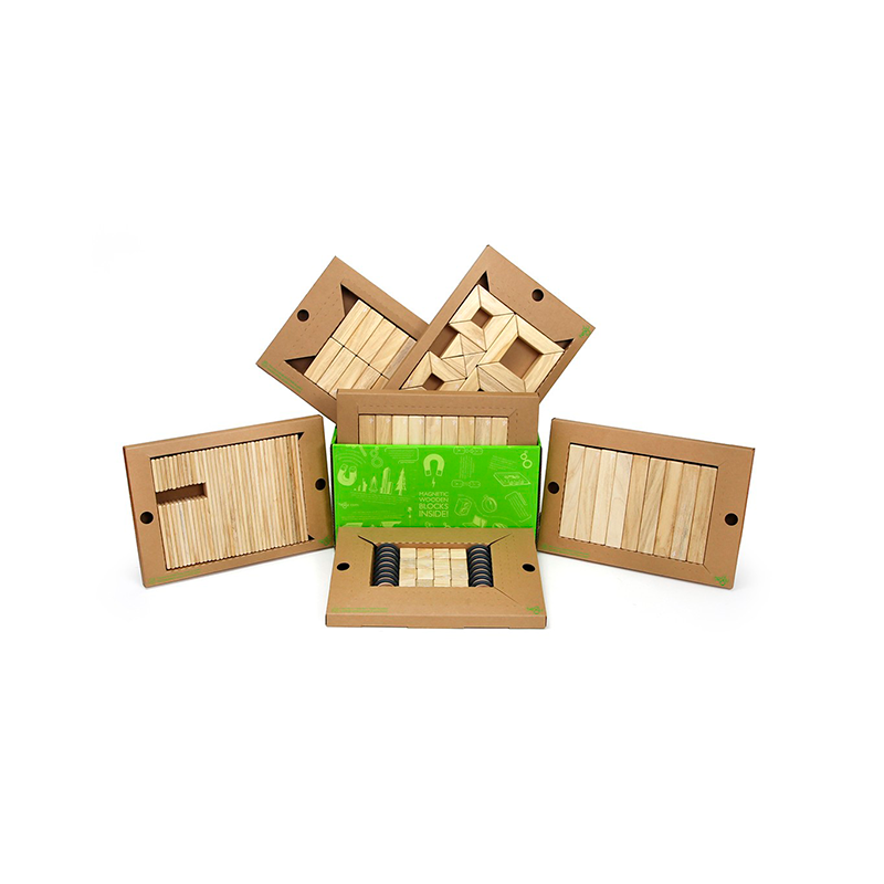 Tegu - 130-Piece Classroom Kit <br>Magnetic Wooden Blocks <br>Bulk Pack - Bella Luna Toys