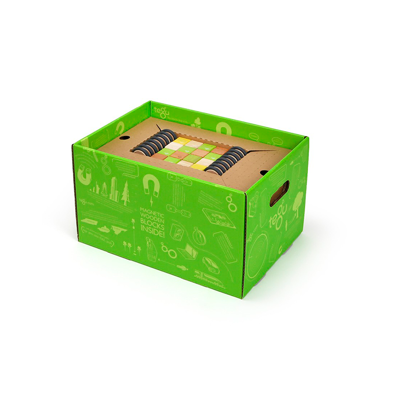 Tegu - 130-Piece Classroom Kit <br>Magnetic Wooden Blocks <br>Bulk Pack - Bella Luna Toys