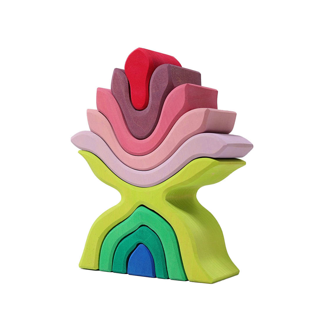 Grimms Little Flower Wooden Nesting Blocks - Bella Luna Toys