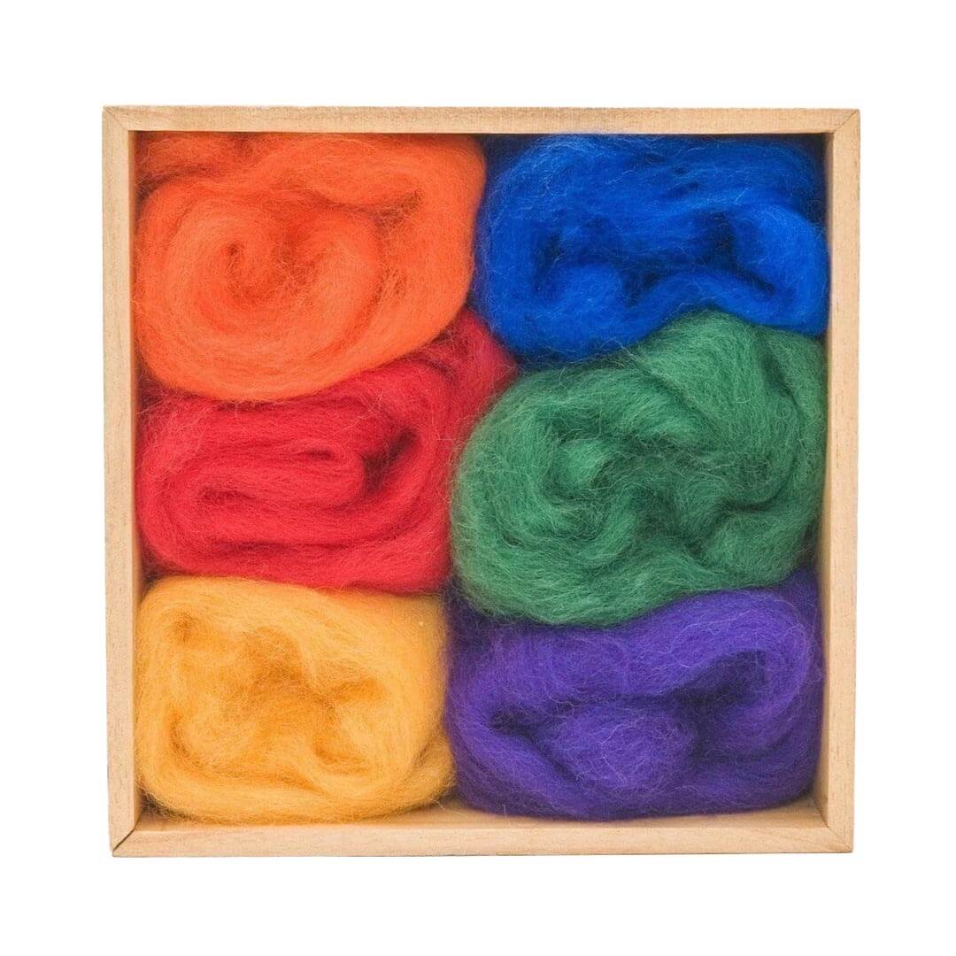 Needle Felting, Wool Roving, Woolpets, Rainbow