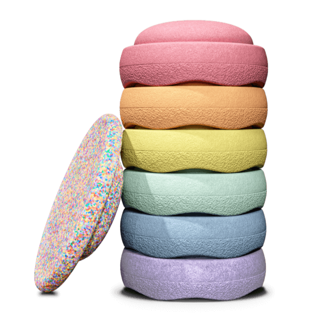 Stapelstein® Balance and Stepping Stone Set - Super Confetti Pastel Rainbow