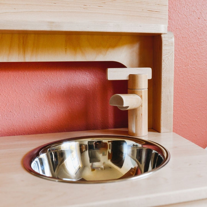 Bella Luna Toys Play Kitchen- Wooden Toys- Picture of wooden faucet- Bella Luna Toys