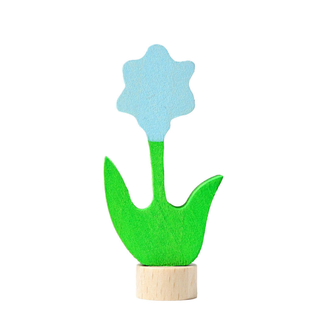 Grimms Wooden Birthday Ring Decoration, Blue Flower