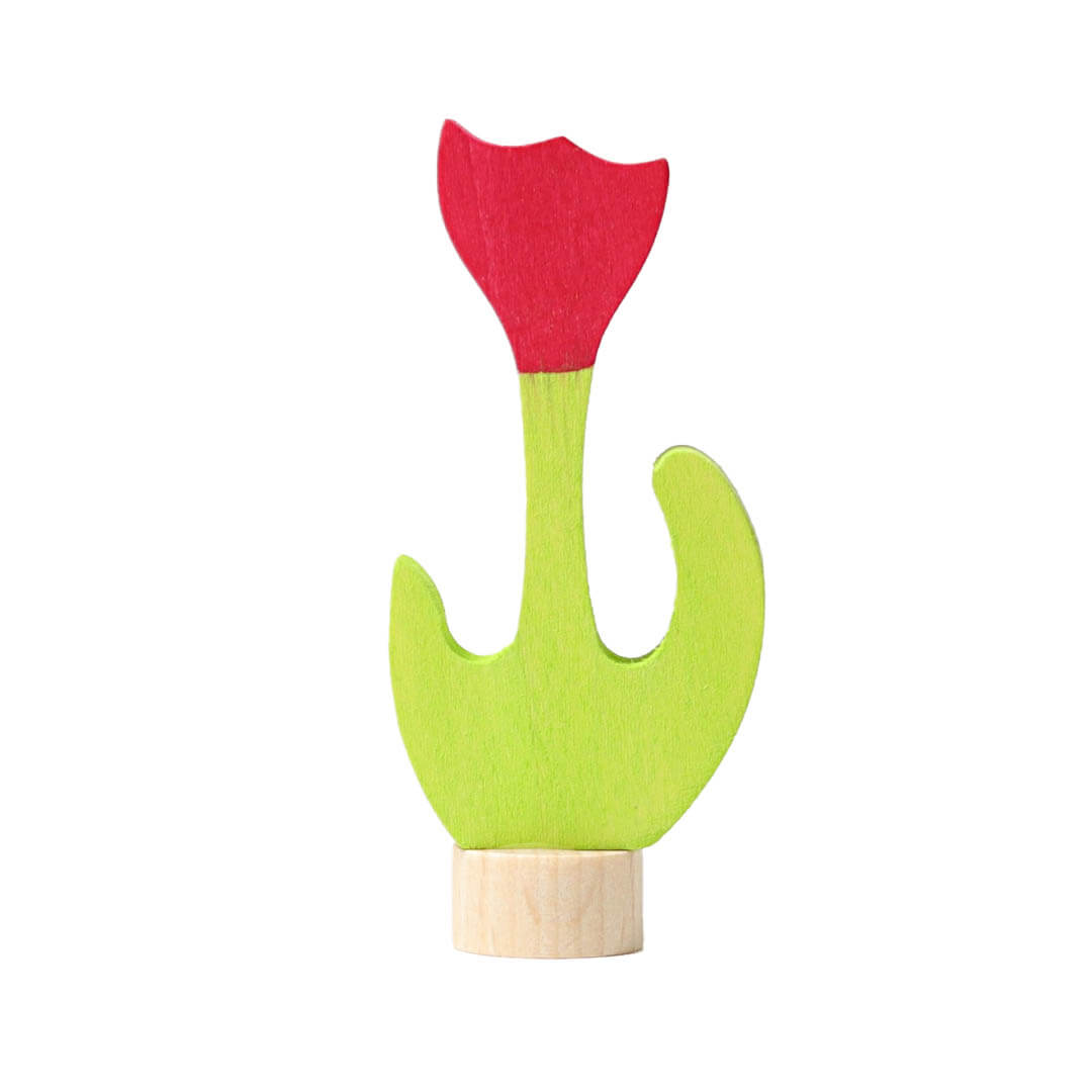 Red Tulip, Grimms Wooden Birthday Ring Decoration | Bella Luna Toys