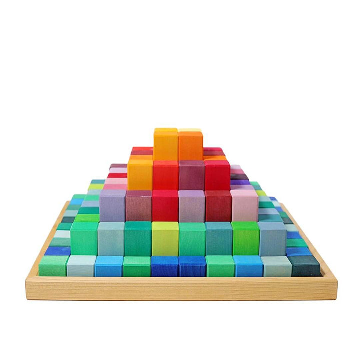 Grimm's Spiel & Holz, Large Stepped Pyramid Wooden Blocks Set