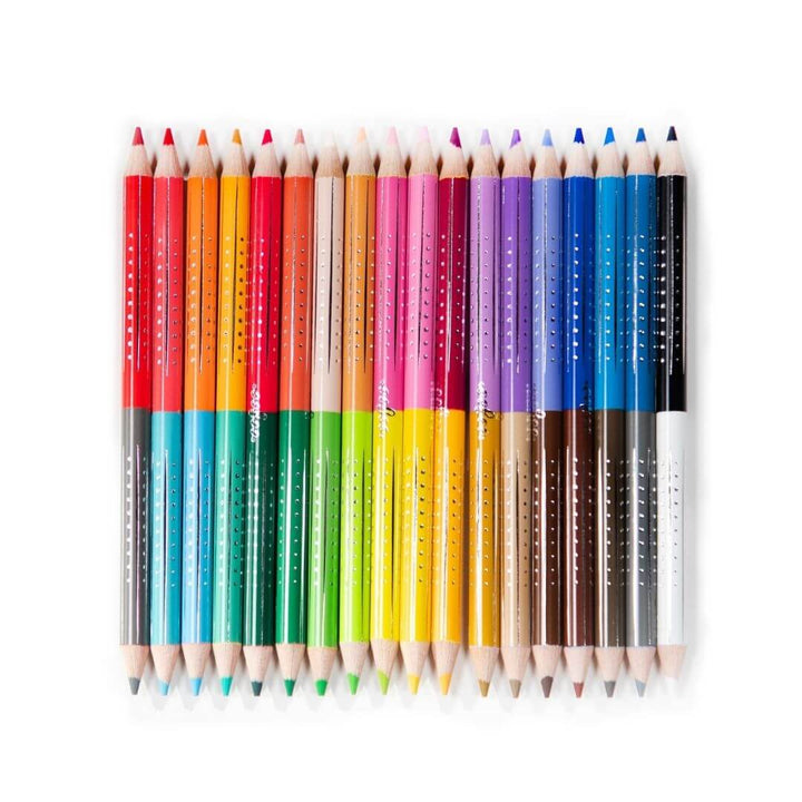 Set of eeBoo watercolor pencils in various colors on a white background