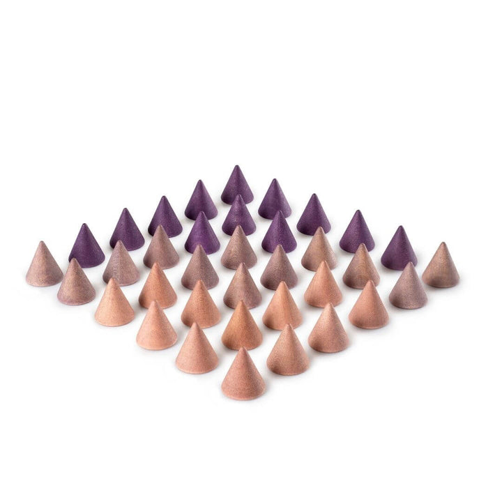 Grapat - Grapat Mandala Peaks set with 36 hand-painted wooden peak-shaped pieces arranged in a geometric pattern - Bella Luna Toys