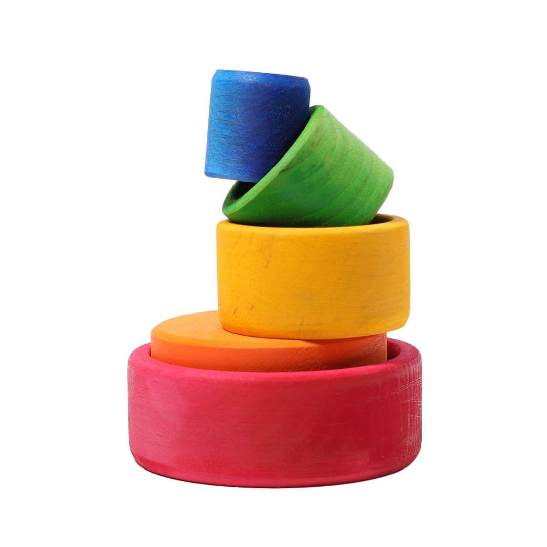 Rainbow Nesting Bowls - Grimm's Spiel & Holz of Germany - Bella Luna Toys