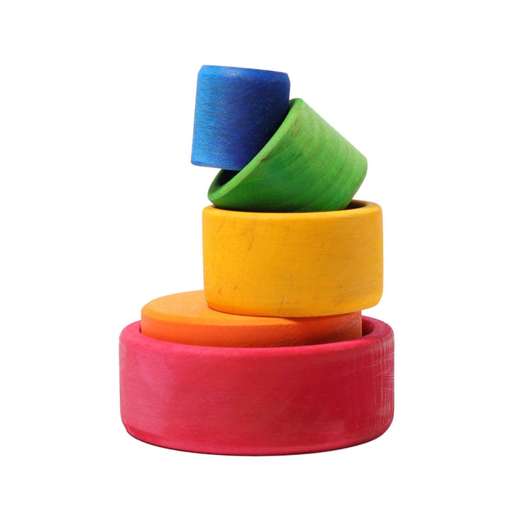 Rainbow Nesting Bowls - Grimm's Spiel & Holz of Germany - Bella Luna Toys