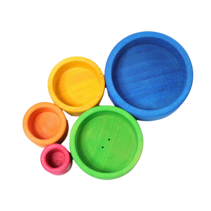 Rainbow Nesting Bowls - Grimm's Spiel & Holz of Germany - Bella Luna Toys