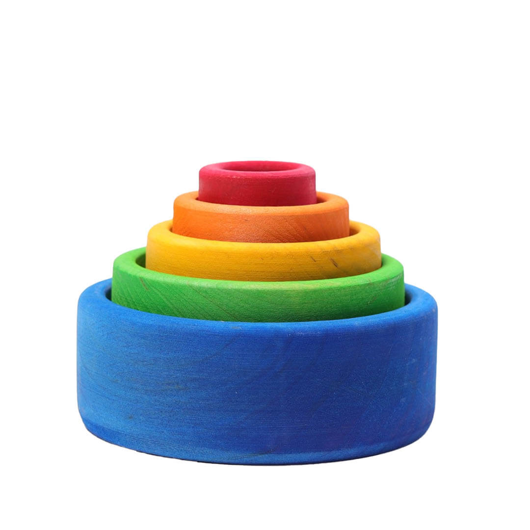 Rainbow Nesting Bowls - Grimm's Spiel & Holz of Germany - Bella Luna Toys