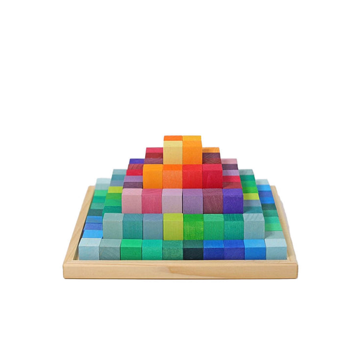 Grimms Spiel & Holz, Stepped Pyramid, Wooden Math Blocks