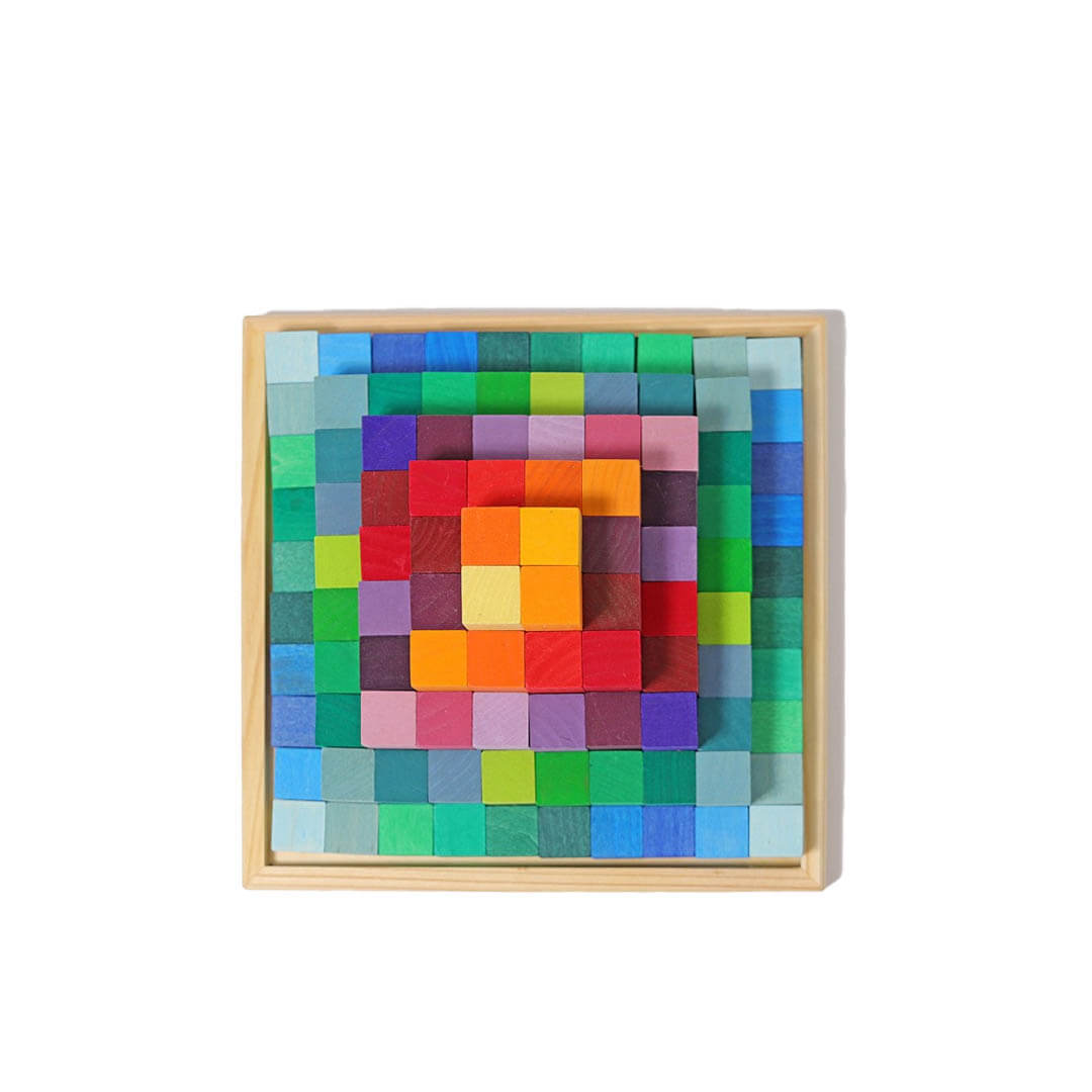 Grimms Spiel & Holz, Stepped Pyramid, Wooden Math Blocks