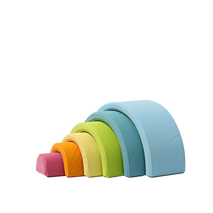 Small Wooden Pastel Mini Rainbow Tunnel - Grimm's Spiel & Holz - Bella Luna Toys