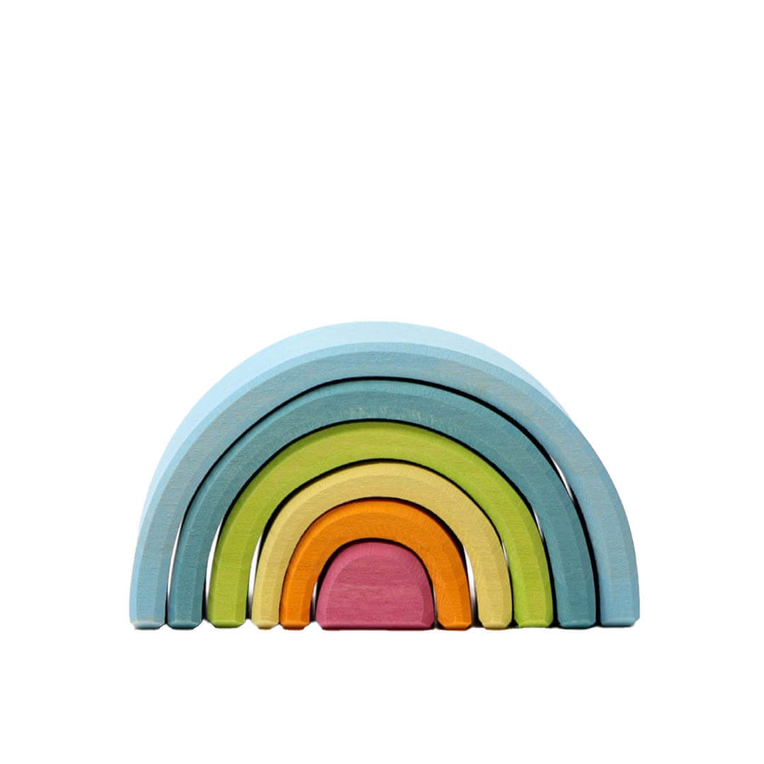Small Wooden Pastel Mini Rainbow Tunnel - Grimm's Spiel & Holz - Bella Luna Toys