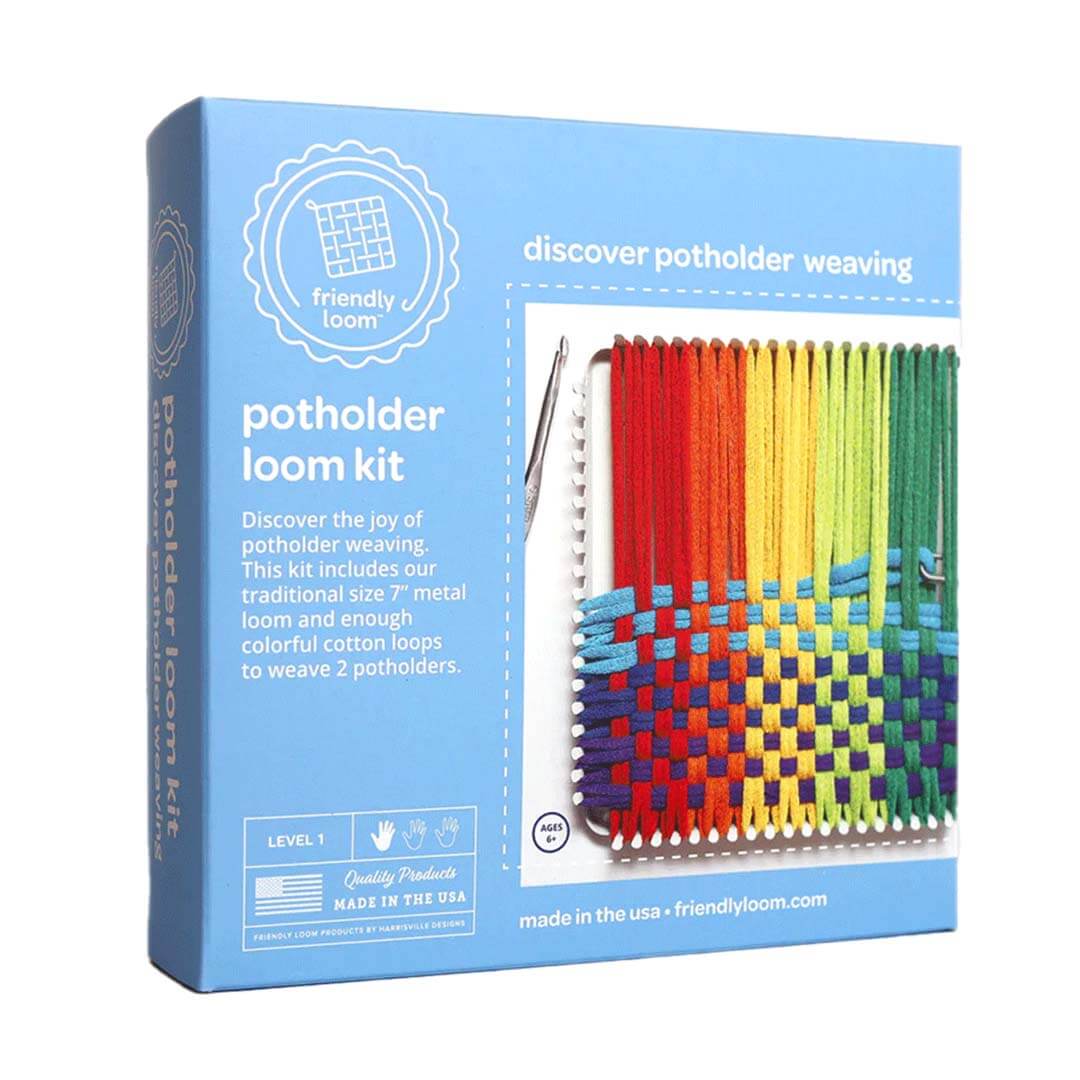 Potholder loom kit with rainbow colored string- Bella Luna Toys