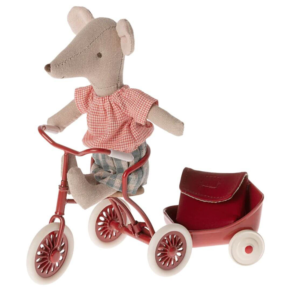 Maileg - Big Sister Tricycle Mouse - Red - Bella Luna Toys
