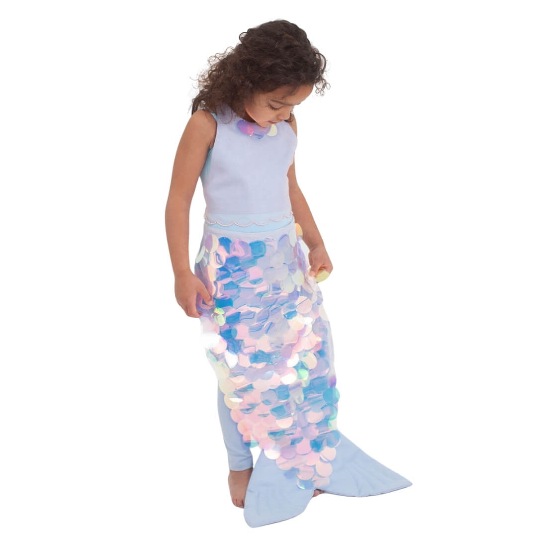 A girl wearing the Meri Meri mermaid costume.