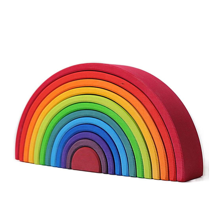 Wooden Rainbow Nesting Tunnel, Grimms, Large, 12 Pieces