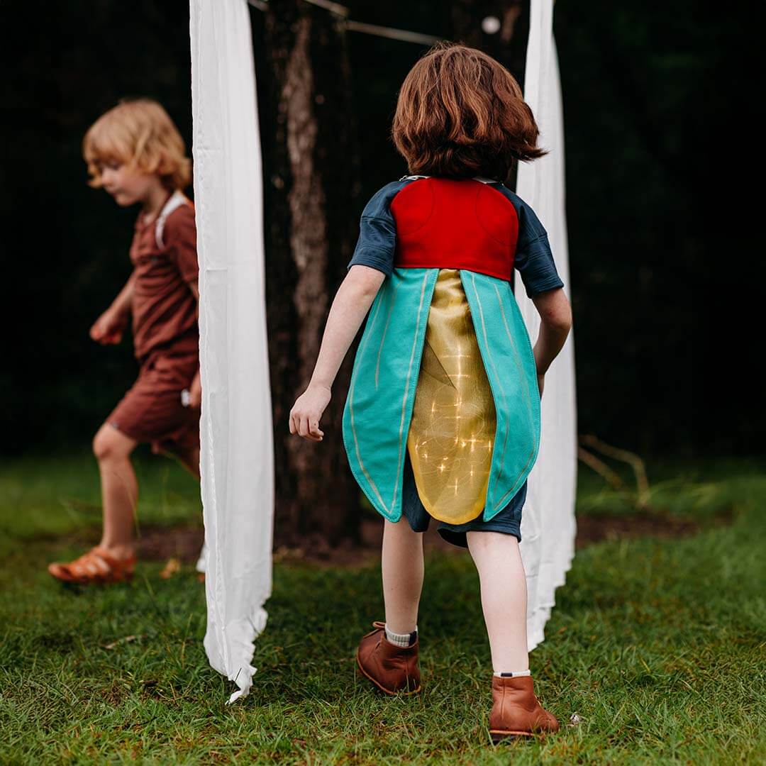 Kids Firefly Costume with green wings and glowing yellow center