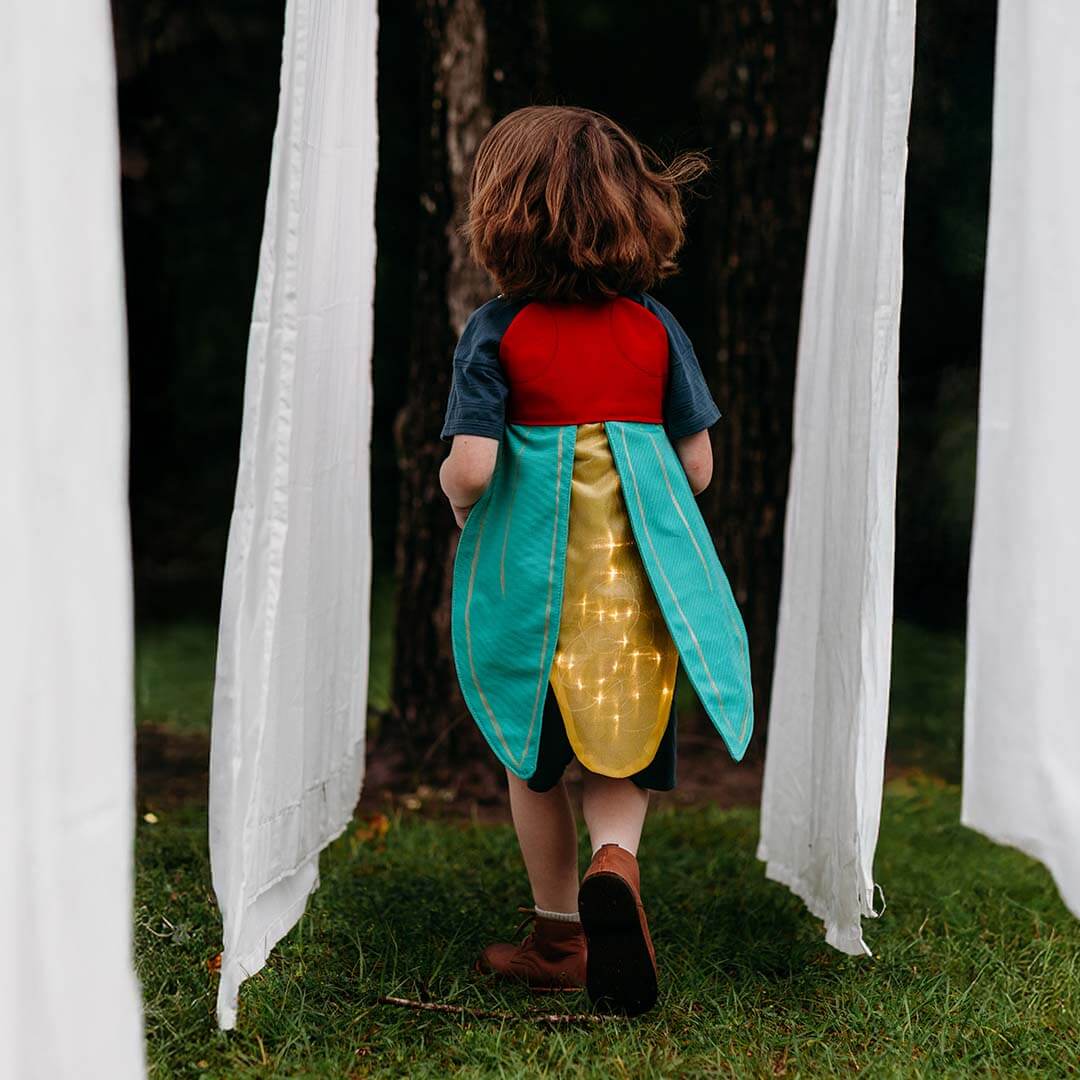 Kids Firefly Costume with green wings and glowing yellow center