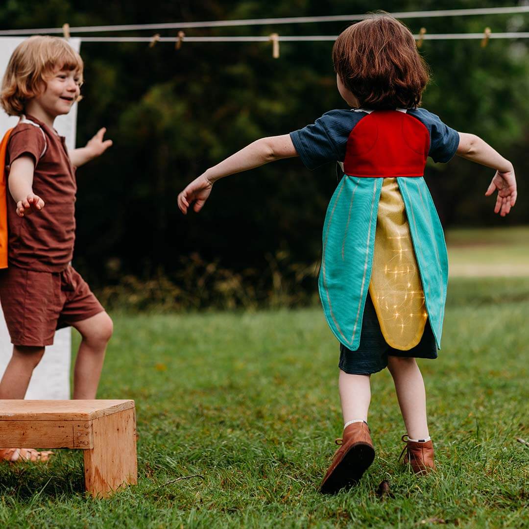 Kids Firefly Costume with green wings and glowing yellow center