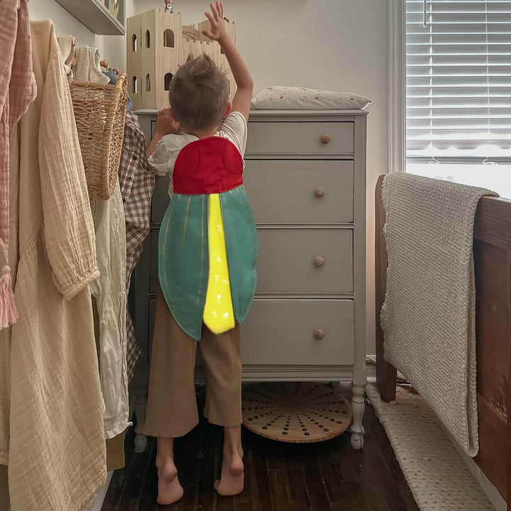 Kids Firefly Costume with green wings and glowing yellow center