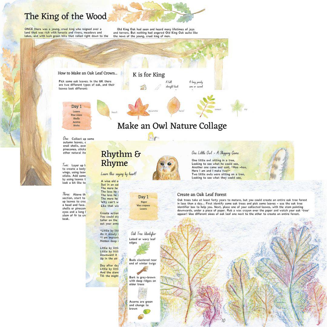 Pages of A Year and a Day Magazine Issue 11 - Owl & Oak - Fall edition - Children's quarterly Waldorf magazine