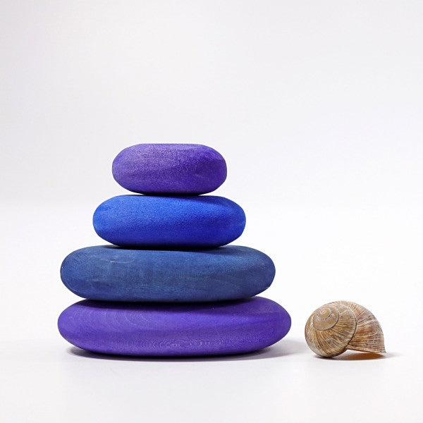 Grimm's Spiel & Holz - Grimm's River Pebbles - Wooden Blocks Building Set - Bella Luna Toys