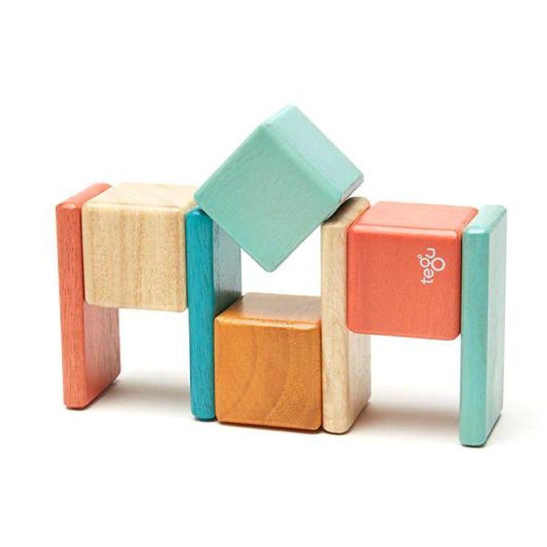 Tegu - Sunset pocket pouch magnetic wooden blocks travel toy