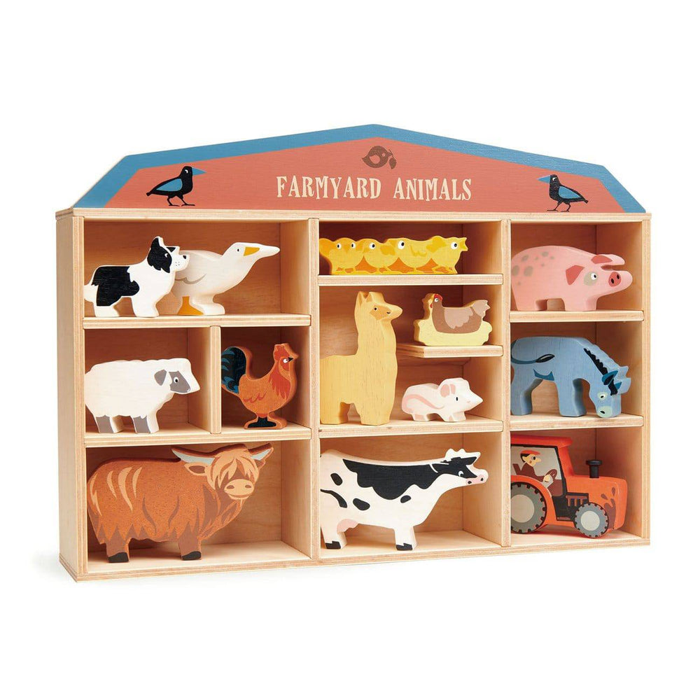 Tender Leaf Toys Farmyard Wooden Animals Set - Action & Toy Figures - Bella Luna Toys